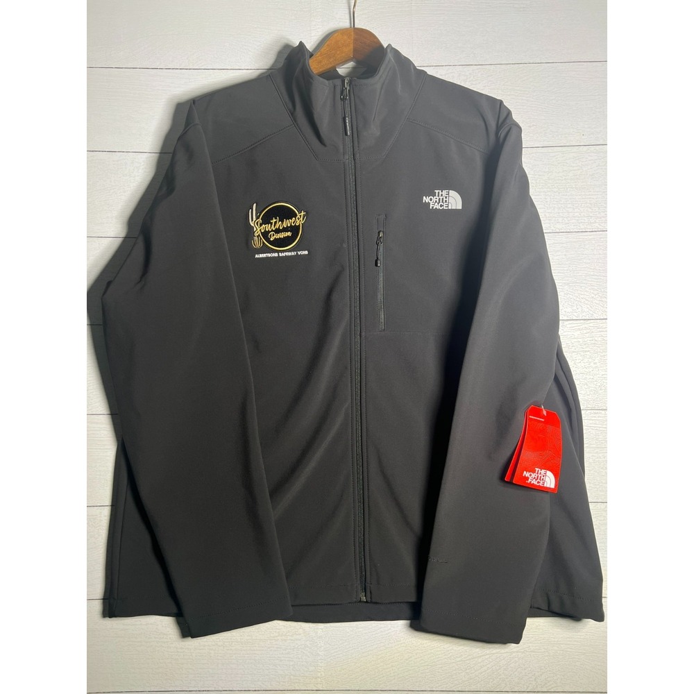 The North Face XXL 2XL Apex Barrier Soft Shell Jacket Black Logo Vons Safeway